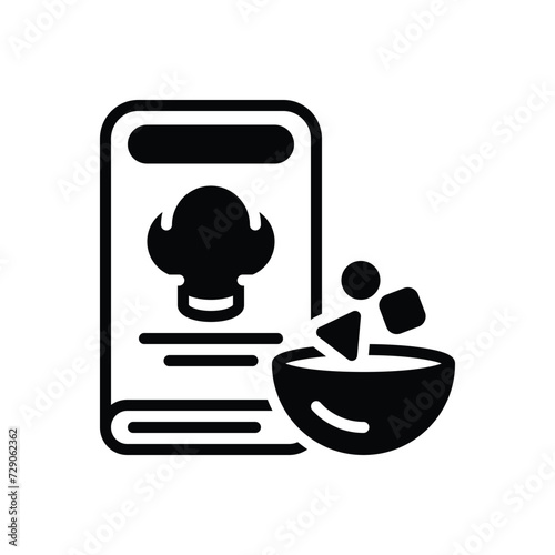 Black solid icon for recipes
