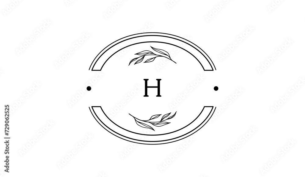 Luxury Circular Floral Leaves Alphabetical Logo Luxury Circular Floral Leaves Alphabetical Logo