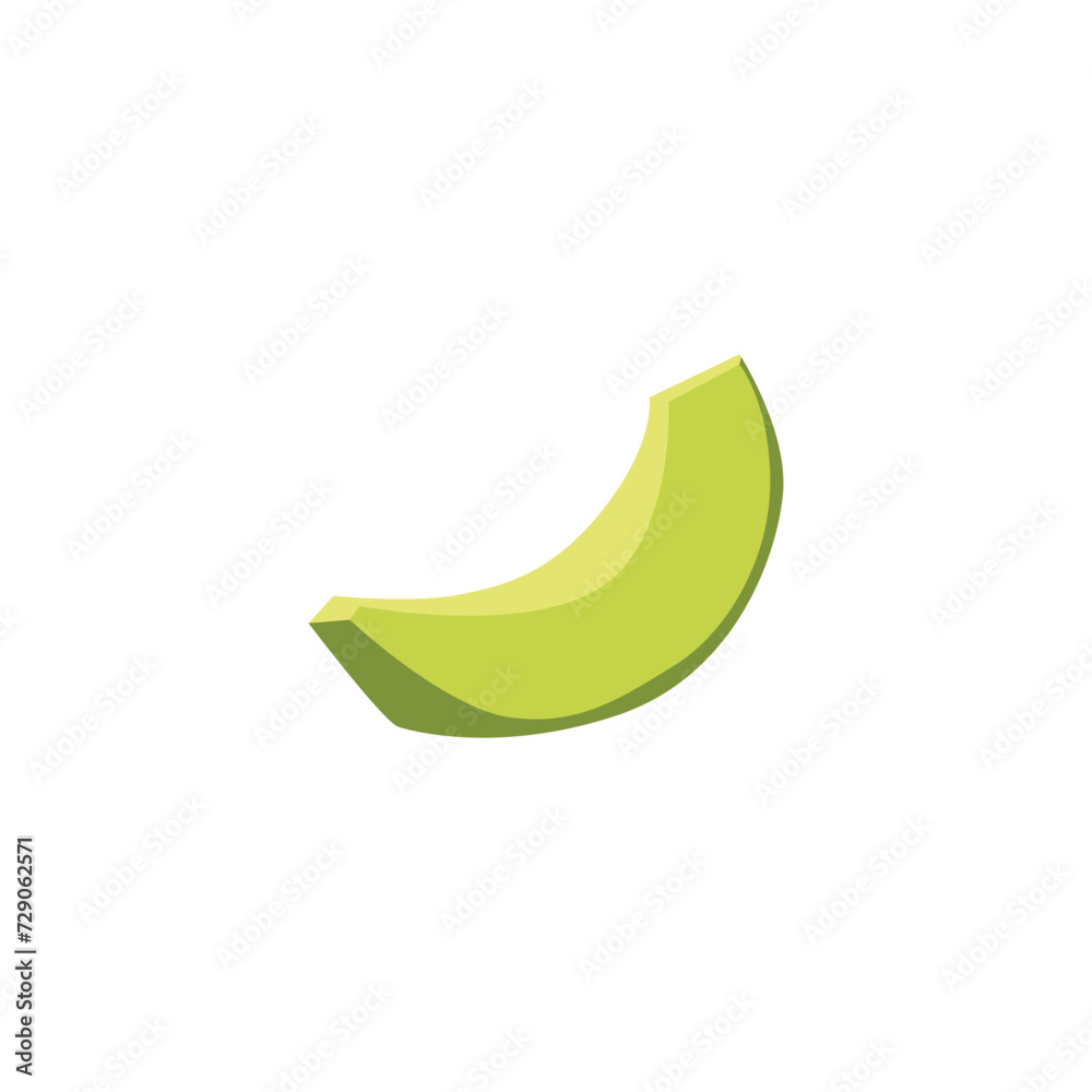 Melon slice icon for food packs and summer print vector illustration isolated. Melon slice icon for food packs and summer print vector illustration isolated.