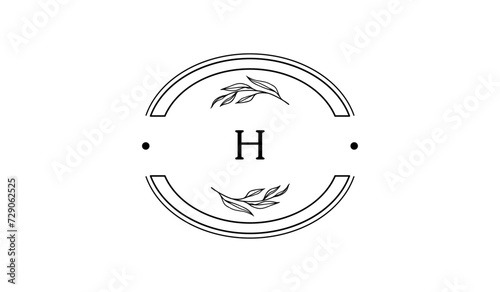 Luxury Circular Floral Leaves Alphabetical Logo