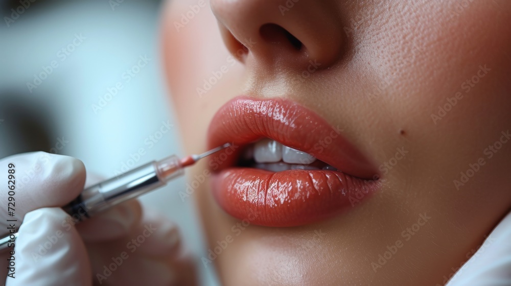 beauty injections with fillers for lips correction 