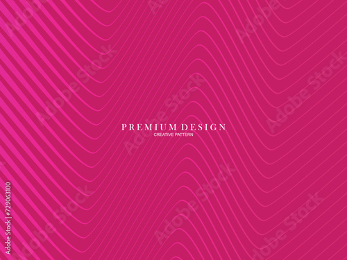 Vector illustration of bright color abstract pattern background with line gradient texture for minimal dynamic cover design. Pink plaque poster template. Luxurious background with line patterns with a