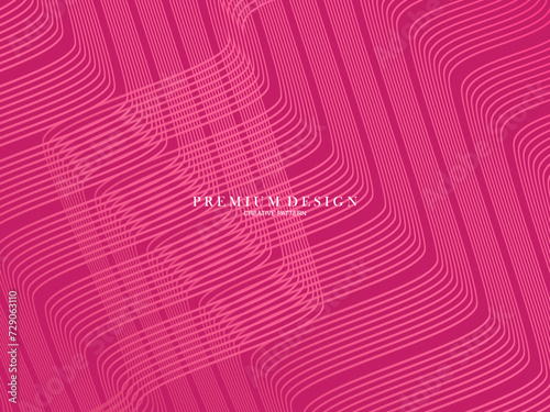Vector illustration of bright color abstract pattern background with line gradient texture for minimal dynamic cover design. Pink plaque poster template. Luxurious background with line patterns with a