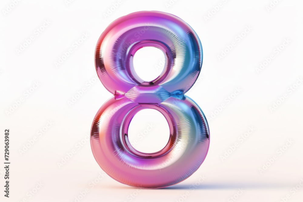 Realistic inflated font 3D render - number Realistic inflated font 3D render - number