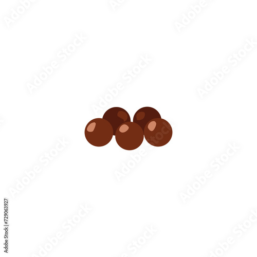 Chocolate balls candies heap, sweet food dessert, vector sugar snack icon, choco balls for snacking or decoration bakery