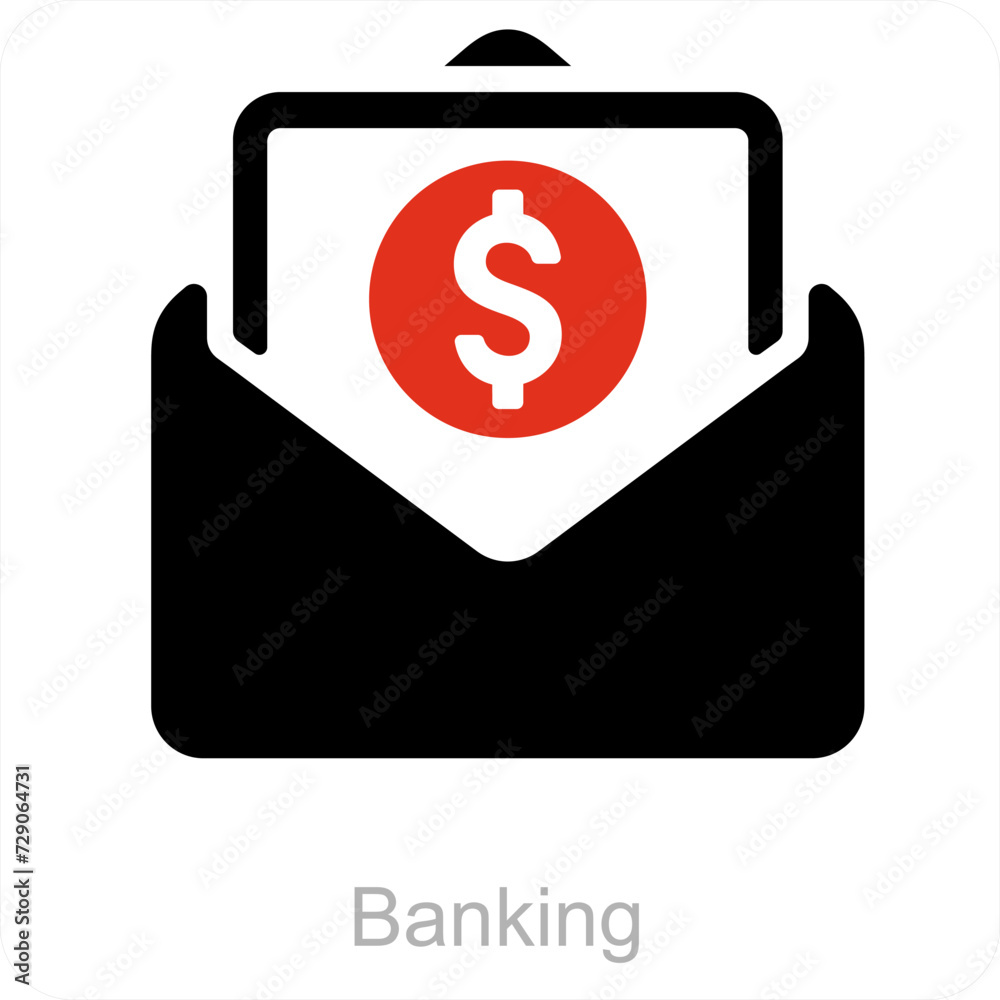 Banking and increment icon concept Banking and increment icon concept