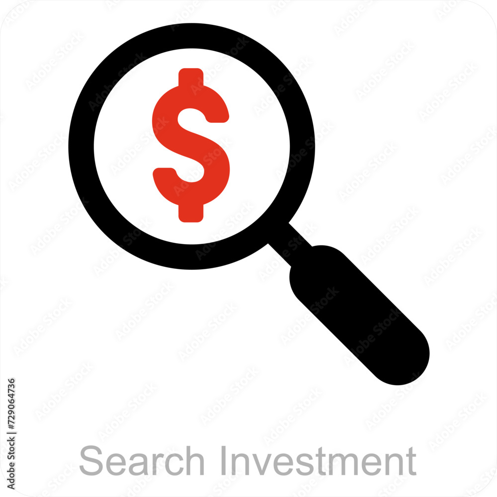 Search Investment and business icon concept Search Investment and business icon concept