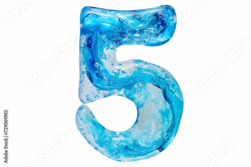 Wallpaper Mural  Number "5" Liquid Number Gel Series on white background. Torontodigital.ca