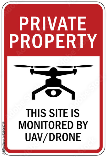 Drone liability sign this site is monitored by uav/drone