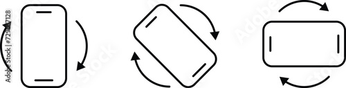 Rotate smartphone icons collection. Device rotation symbol, icon. Rotate Mobile phone. Turn your device. Vector illustration