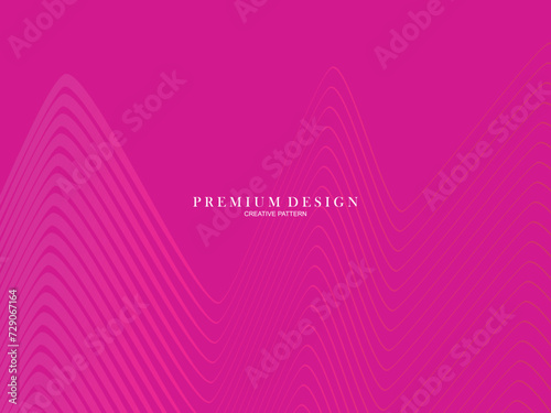 Vector illustration of bright color abstract pattern background with line gradient texture for minimal dynamic cover design. Pink plaque poster template. Luxurious background with line patterns with a