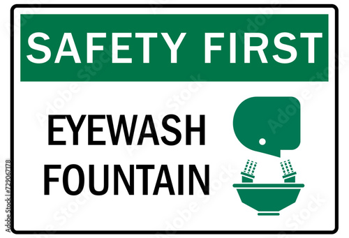 Eye wash station sign