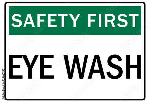 Eye wash station sign