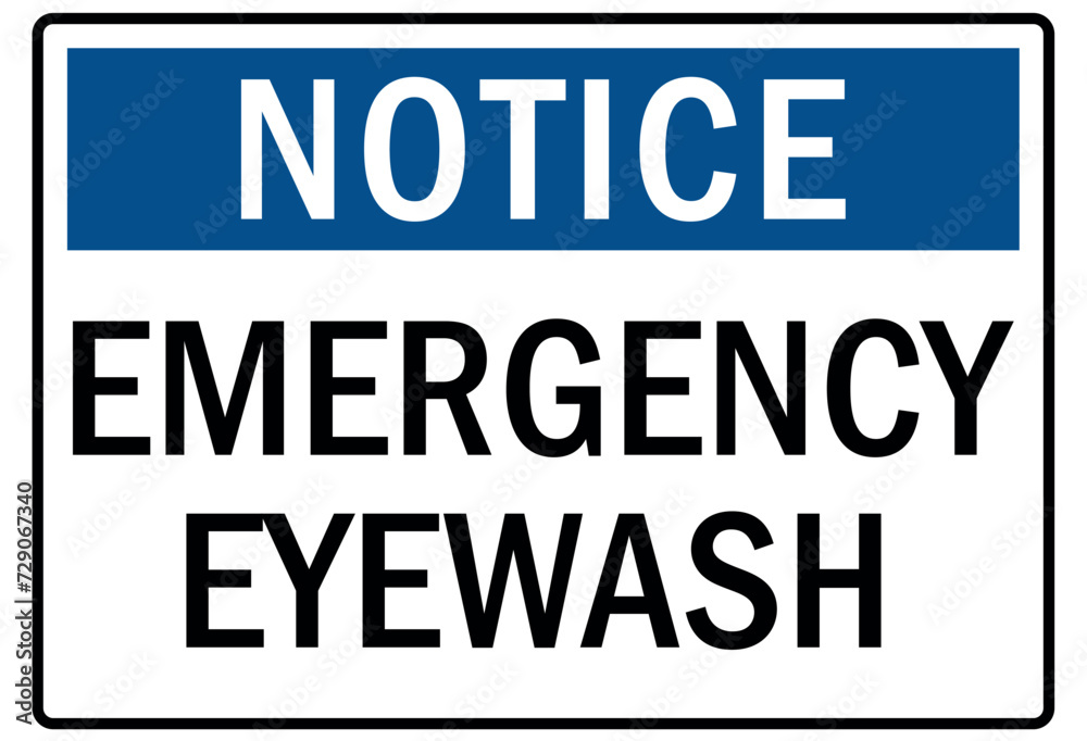 Eye wash station sign