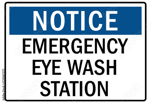 Eye wash station sign
