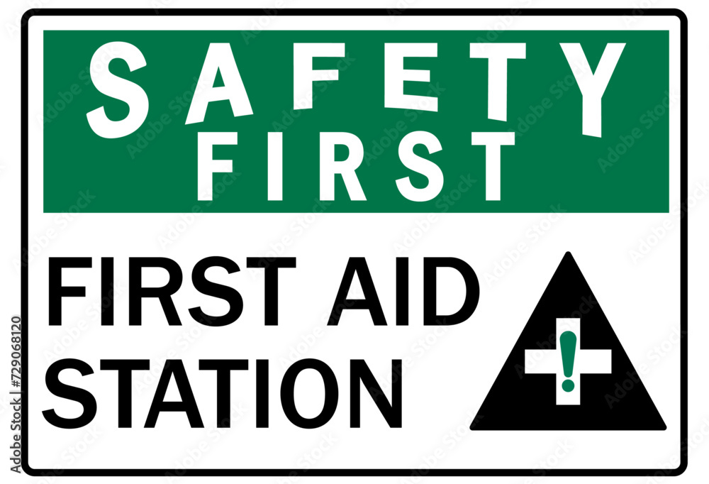 Fototapeta premium First aid station sign 