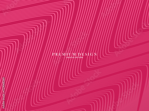 Vector illustration of bright color abstract pattern background with line gradient texture for minimal dynamic cover design. Pink plaque poster template. Luxurious background with line patterns with a