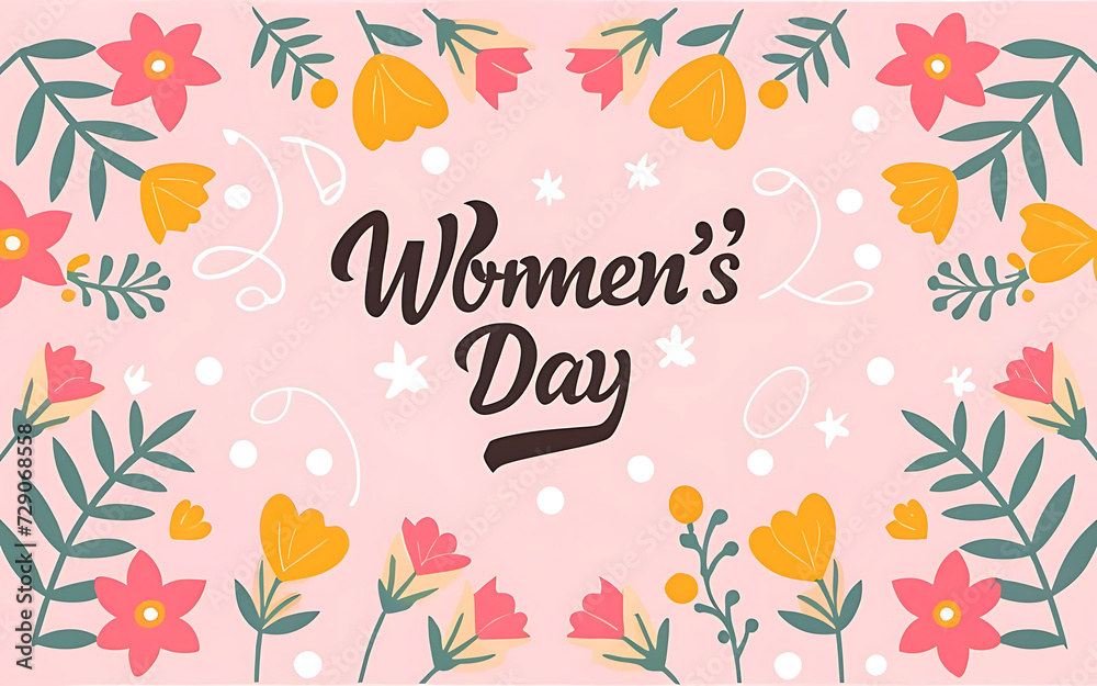 Women's Day copy space background for March 8 with colorful flowers.