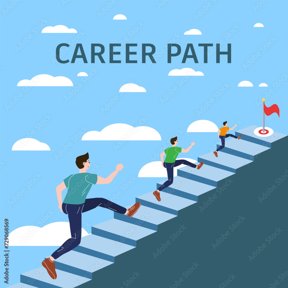 Personal Growth Career achieve goal, advancement concept Personal Growth Career achieve goal, advancement concept