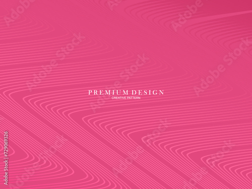 Vector illustration of bright color abstract pattern background with line gradient texture for minimal dynamic cover design. Pink plaque poster template. Luxurious background with line patterns with a