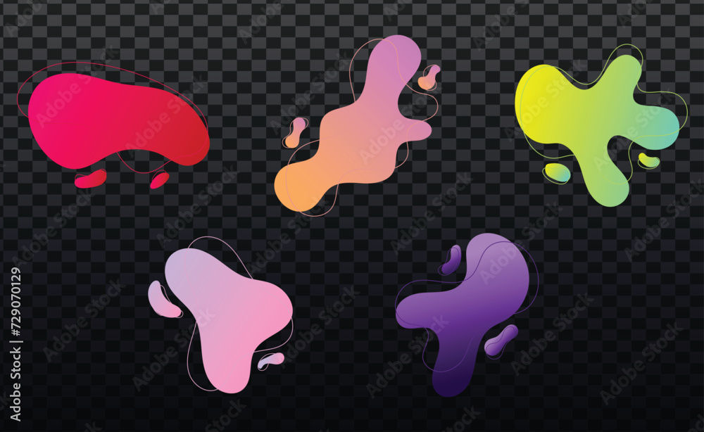 abstract shapes featuring fluid shape set gradients vector abstract shapes featuring fluid shape set gradients vector