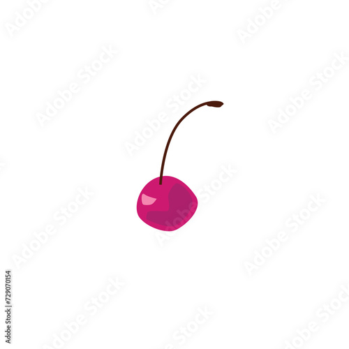 Cherry berry single flat vector illustration isolated on a white background.