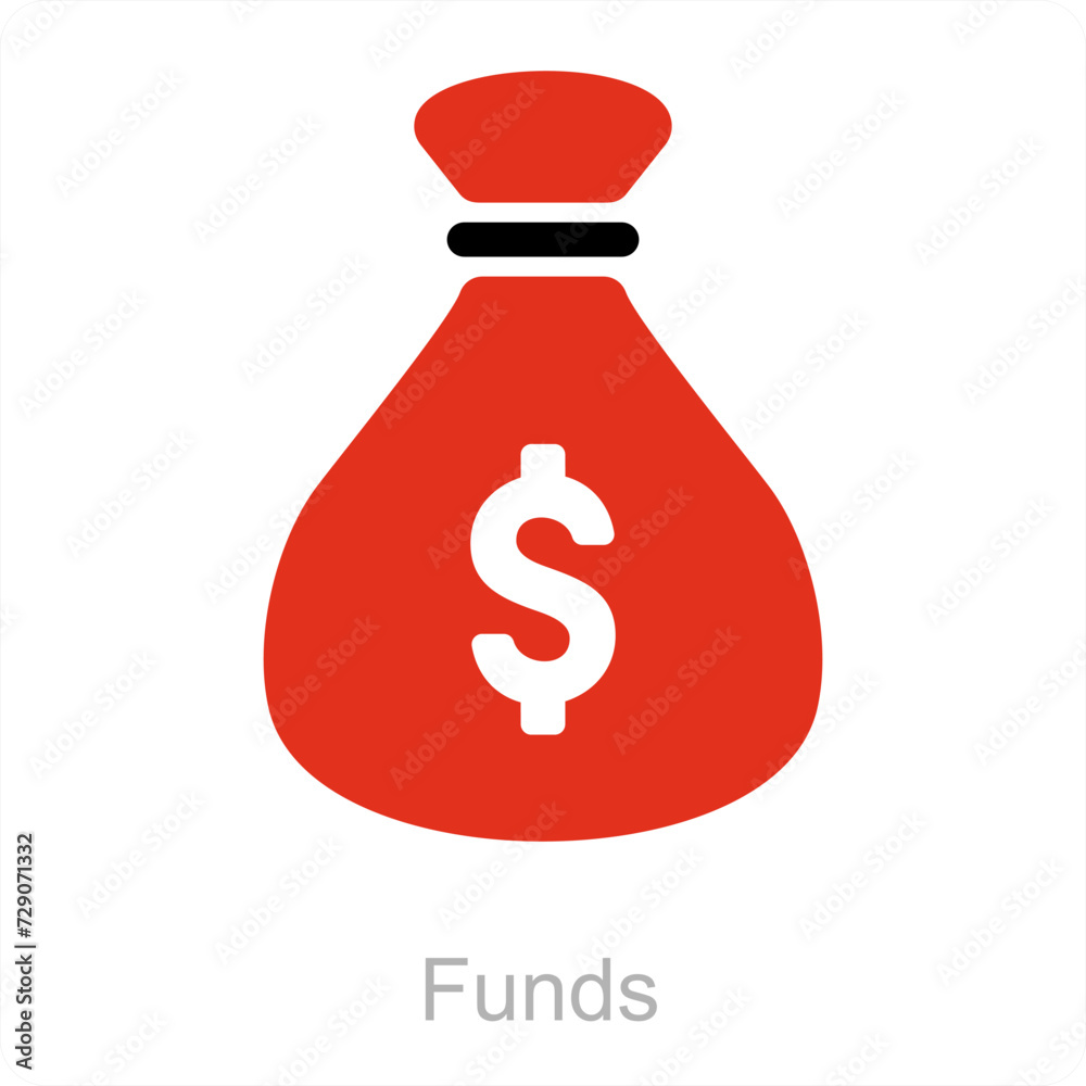 Funds and cash icon concept