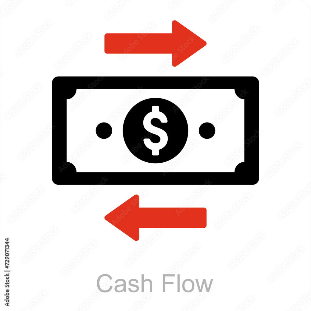 Cash Flow and money flow icon concept Cash Flow and money flow icon concept