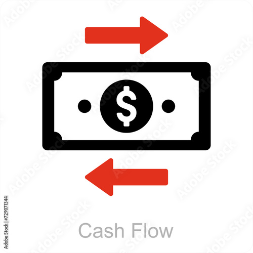 Cash Flow and money flow icon concept