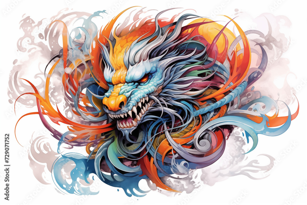 Colors dragon tattoo on a white background. Woman's tattoo. Men's tatoo. Dragon tattoo. Tattoo ideas for women. Tattoo parlor. Tattoo artist profession. Colors dragon tattoo on a white background. Woman's tattoo. Men's tatoo. Dragon tattoo. Tattoo ideas for women. Tattoo parlor. Tattoo artist profession.