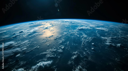 A stunning view of Earth from space, capturing the planet's atmosphere and the vastness of the surrounding cosmos