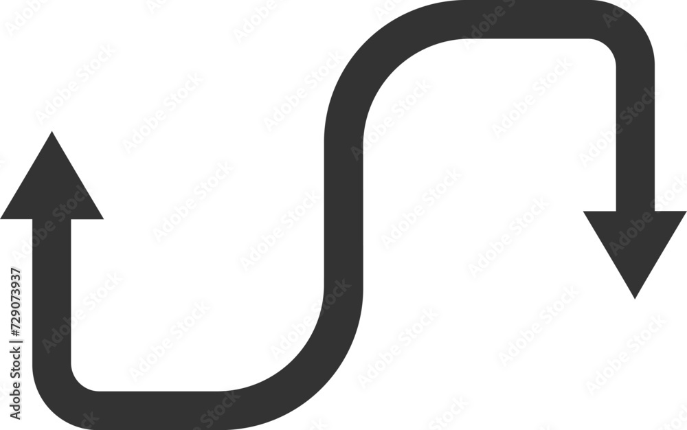 U turn arrows showing sign. Editable vector illustration stroke. U turn arrows showing sign. Editable vector illustration stroke.