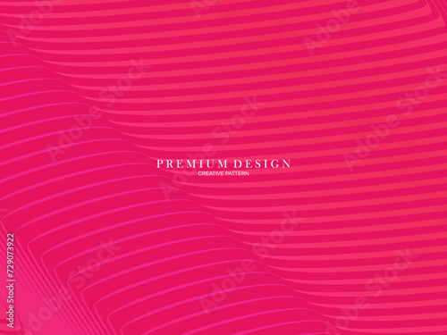 Vector illustration of bright color abstract pattern background with line gradient texture for minimal dynamic cover design. Pink plaque poster template. Luxurious background with line patterns with a
