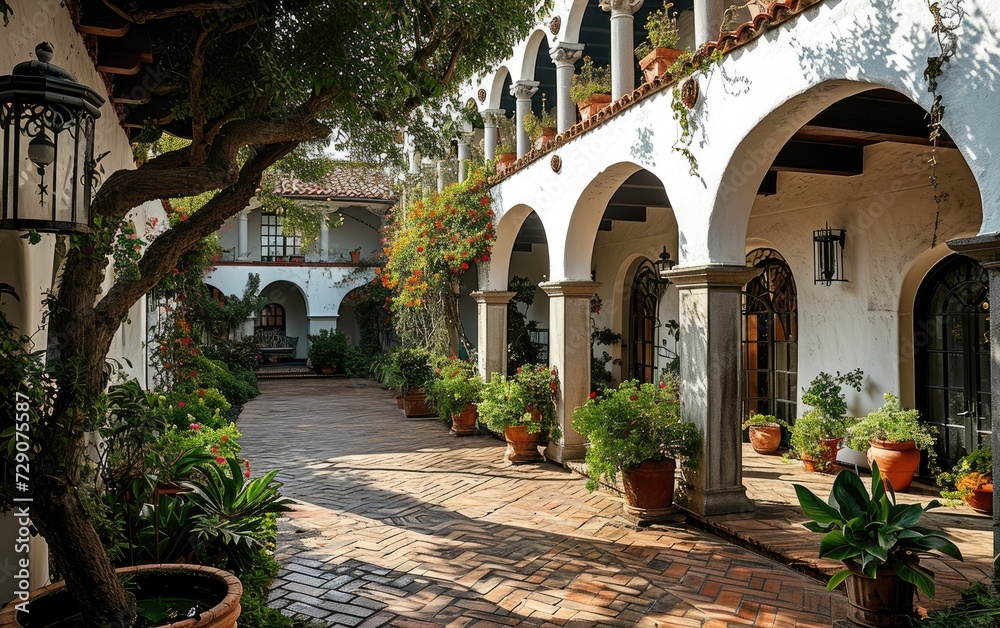 Courtyard Charm in Spanish Revival Style