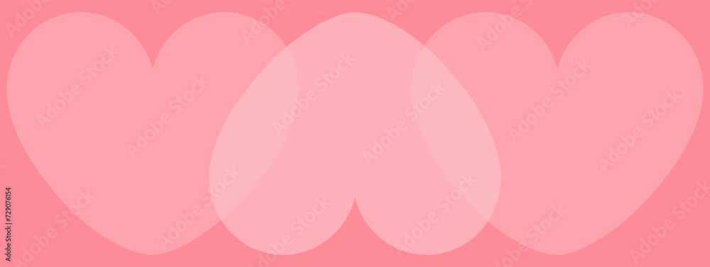 Three pink heart shape sign symbol. Romantic banner, card template. Happy Valentine's day. Modern style template. Simple graphic love card pattern. Abstract geometric pink background. Flat design. Three pink heart shape sign symbol. Romantic banner, card template. Happy Valentine's day. Modern style template. Simple graphic love card pattern. Abstract geometric pink background. Flat design.