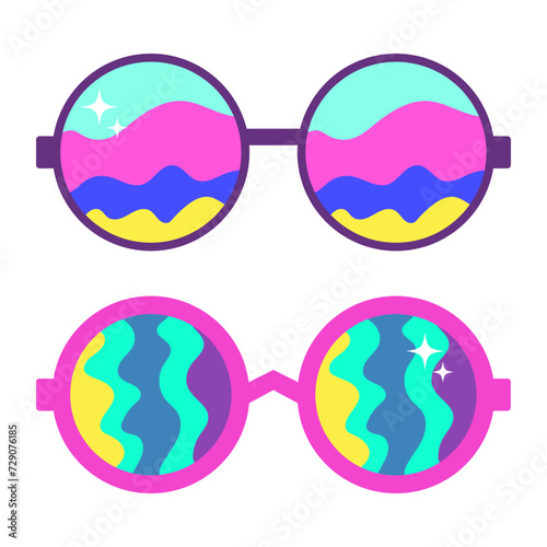 Retro sunglasses. y2k style. 90s trends