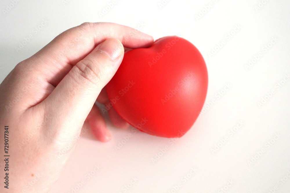 Fototapeta premium Red heart shape isolated on white,Happy Valentine's Day,health care