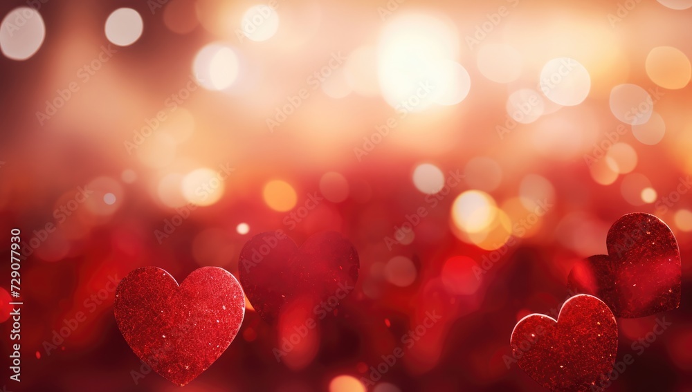 Red hearts wall bokeh background Valentines day abstract wood table Red hearts wall bokeh background Valentines day abstract wood table