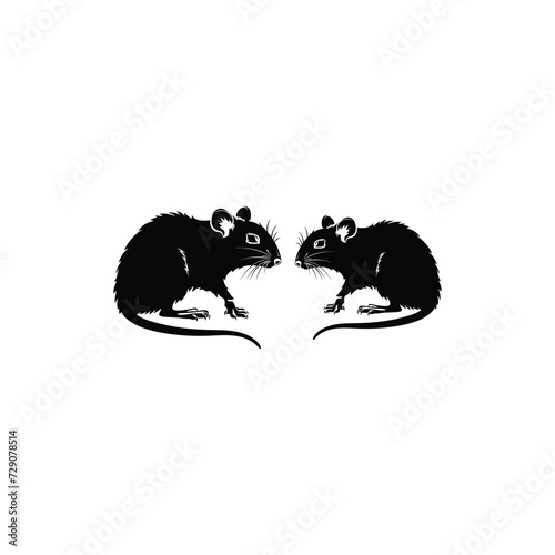Fototapeta Naklejka Na Ścianę i Meble -  Rat vector black silhouette design for T.Shirt