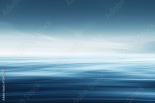 Tranquil minimalist seascape with smooth water and gradient sky, evoking calmness and serenity