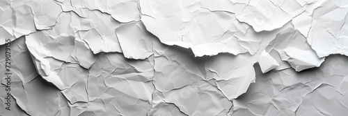 Black and white textured background showing a chaotic overlay of crumpled paper sheets, suitable for concepts of disorder, stress, or creative processes photo