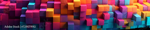 Vibrant 3D Cubes in an Abstract Colorful Pattern