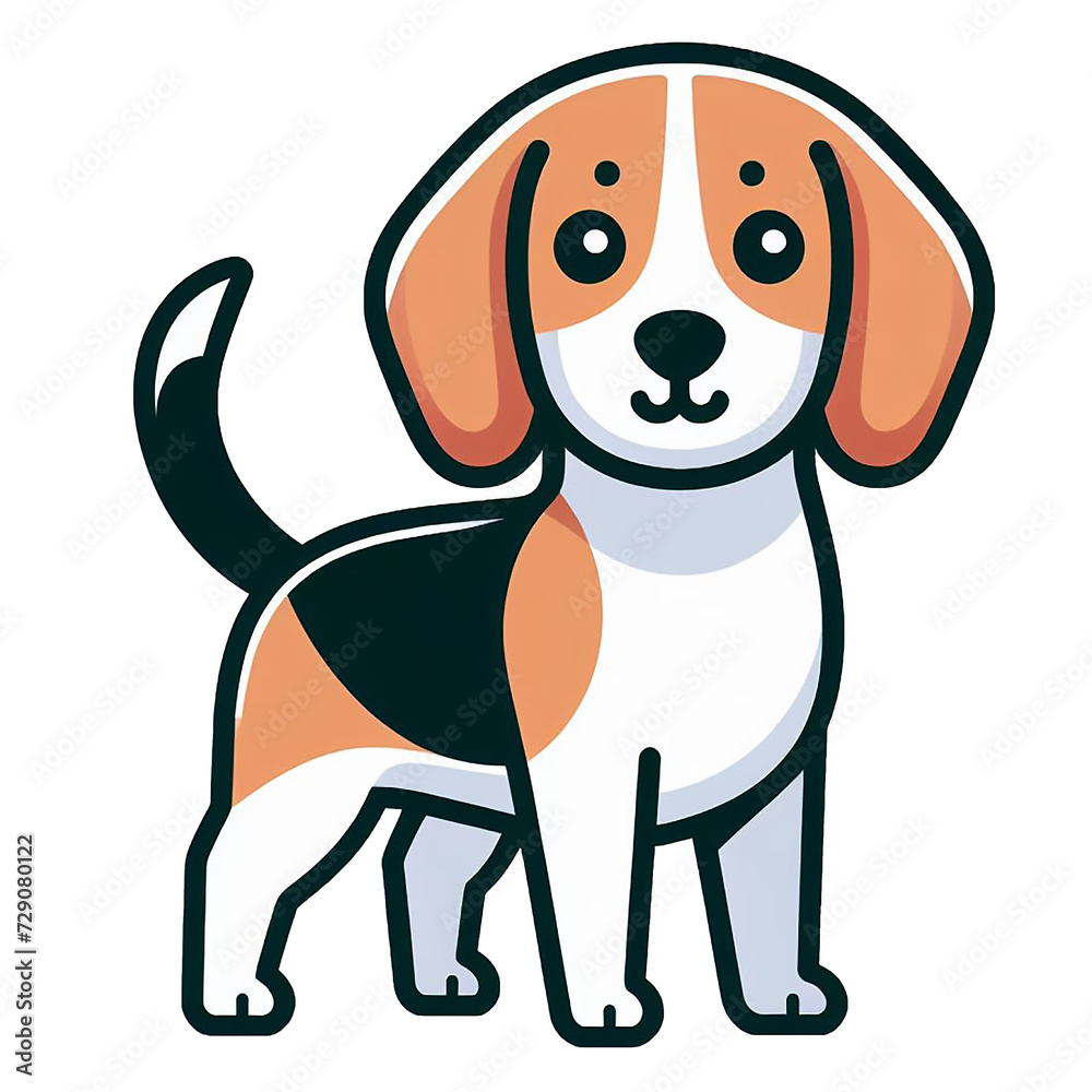 Cute Beagle Dog logo, cartoon style, isolated Cute Beagle Dog logo, cartoon style, isolated