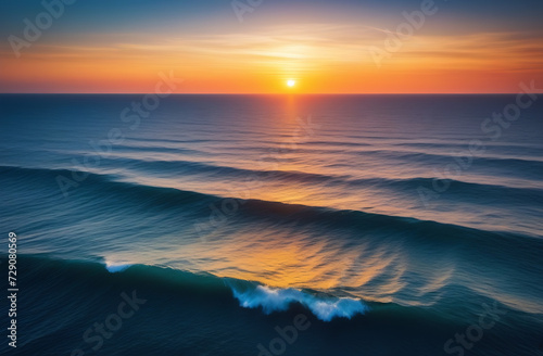Sunrise on the beach and ocean waves on a tropical sea © Виктория Воинская