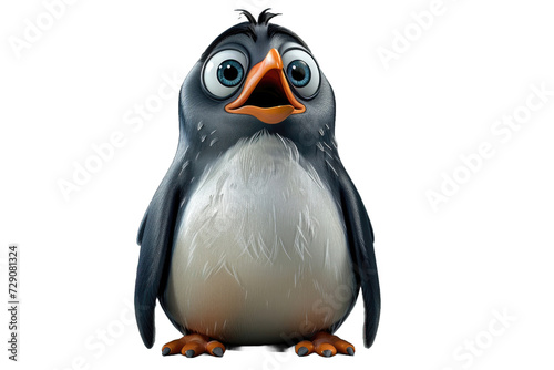 Cartoon penguin with a worried expression