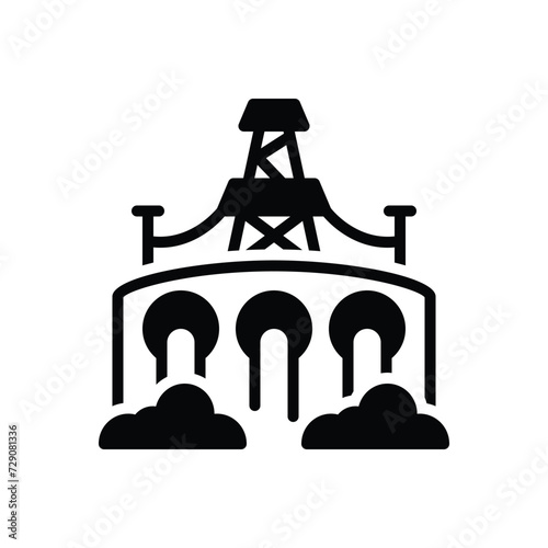 Black solid icon for hydroelectric power