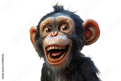 Laughing cartoon monkey with a big grin