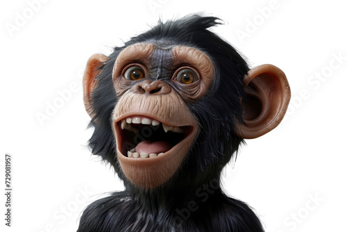 Laughing chimpanzee with a mischievous expression. © AdriFerrer