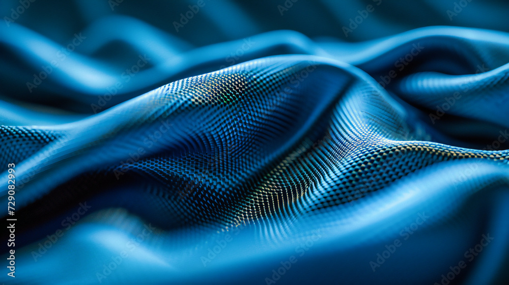 Luxurious blue silk fabric with a soft texture, creating an elegant and smooth background with a sense of fashion and luxury Luxurious blue silk fabric with a soft texture, creating an elegant and smooth background with a sense of fashion and luxury