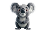 Smiling grey koala with fluffy ears